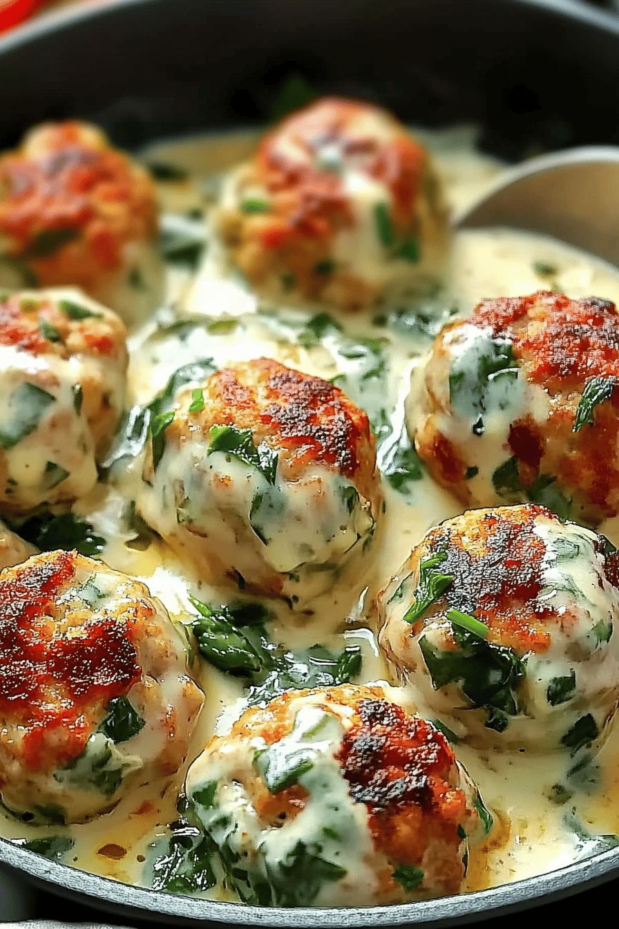 Chicken Ricotta Meatballs final dish beautifully presented and ready to serve