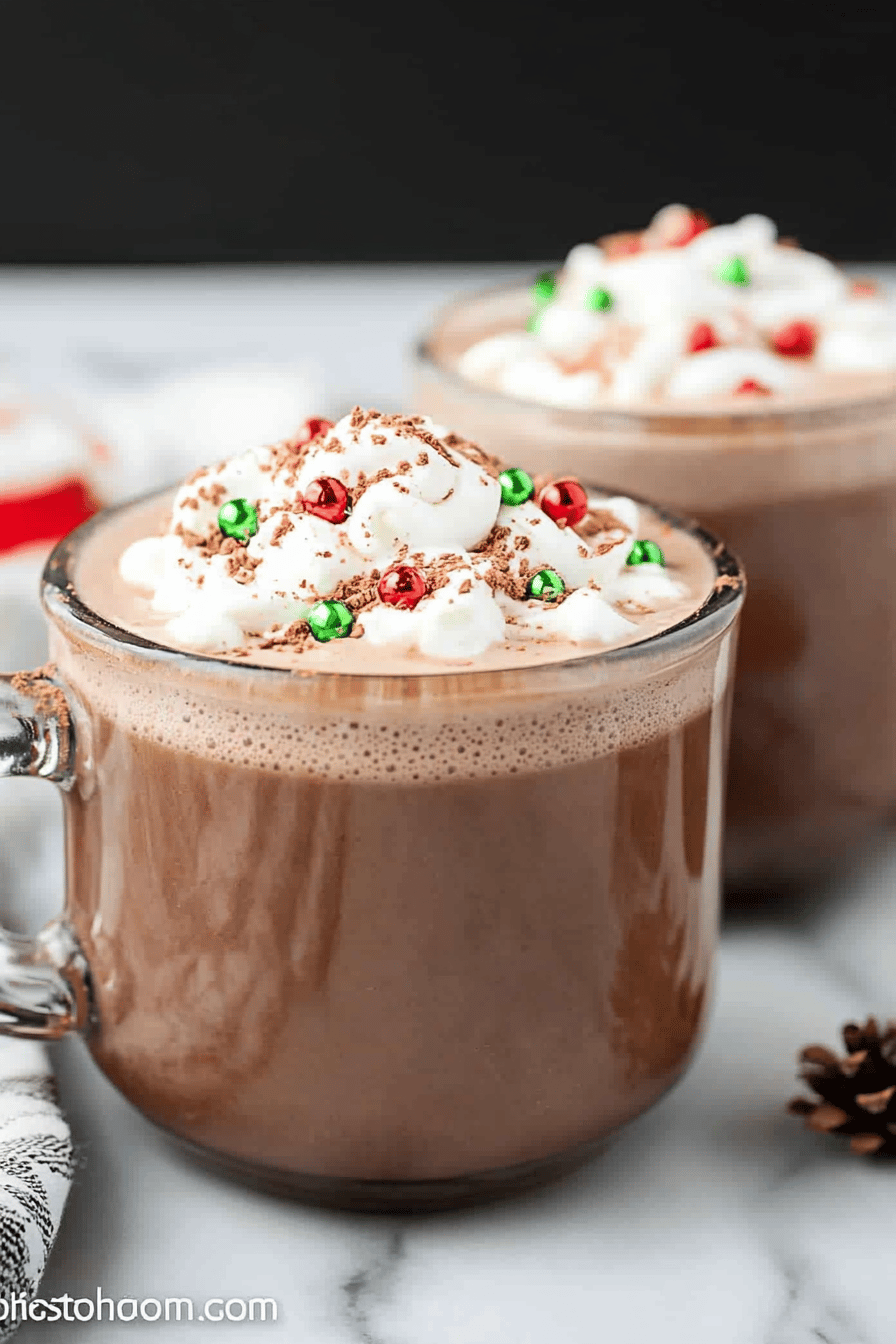 Christmas Hot Chocolate Tips ingredients organized and measured on kitchen counter