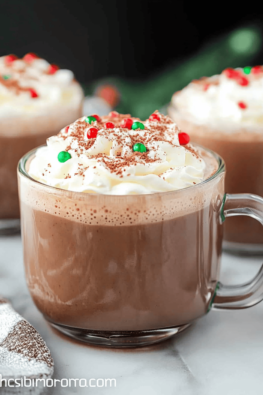 Christmas Hot Chocolate Tips final dish beautifully presented and ready to serve
