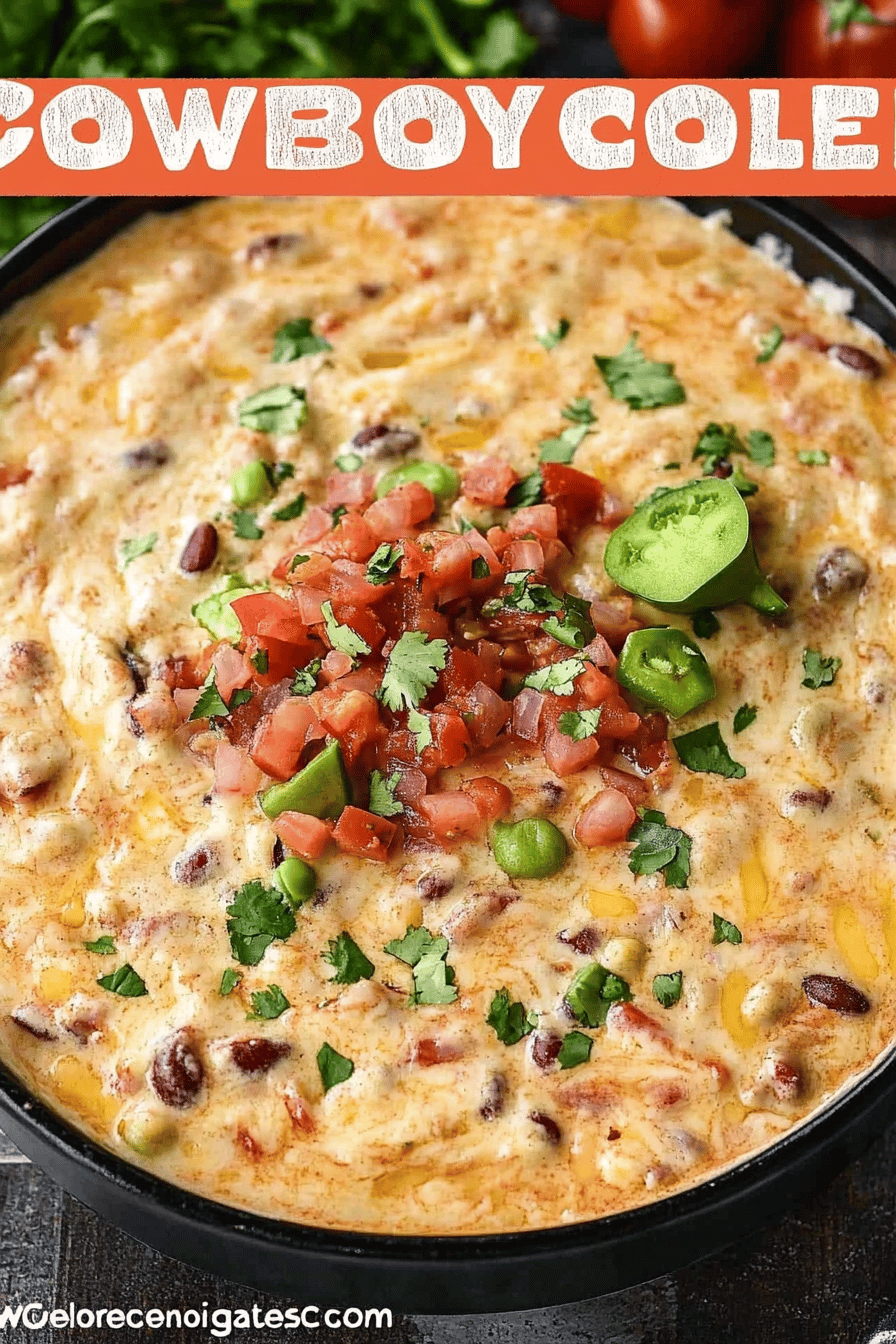 Cowboy Queso Dip slice on plate showing perfect texture and swirl pattern