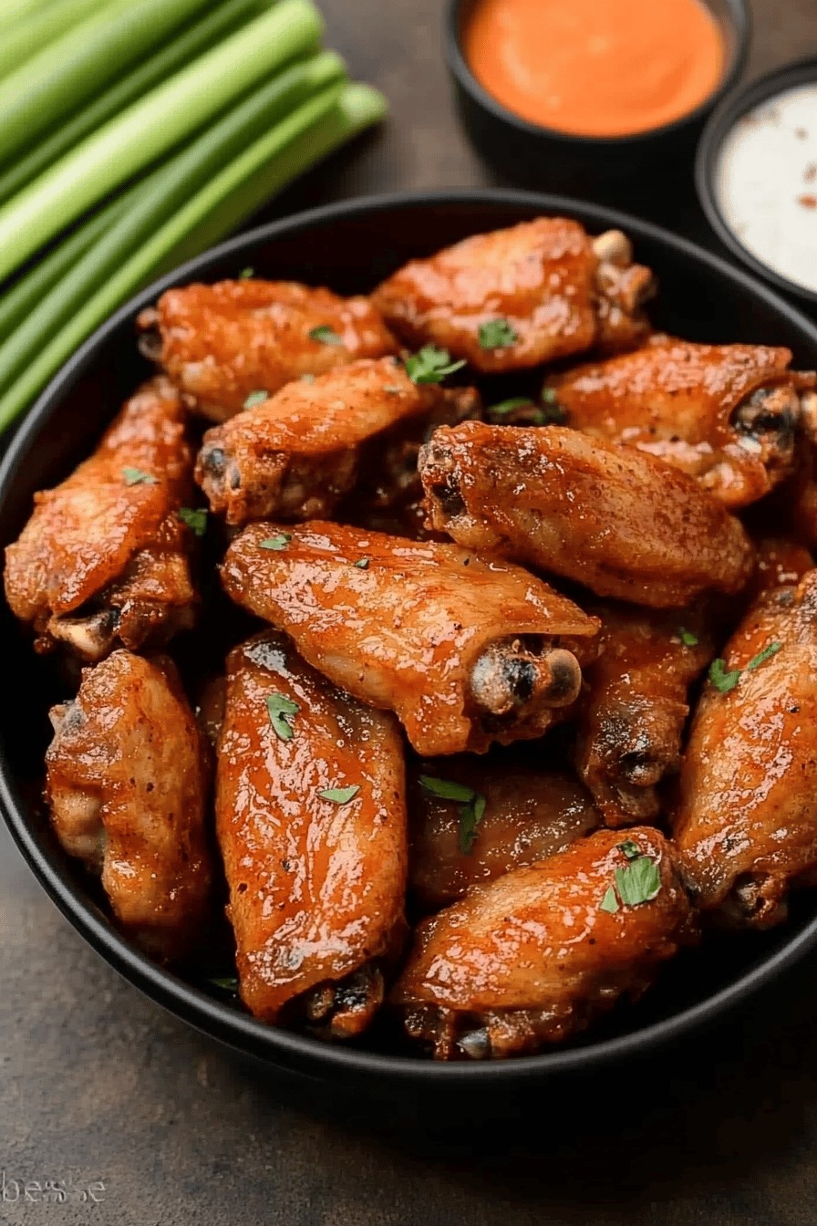 Crock-Pot Buffalo Chicken Wings final dish beautifully presented and ready to serve