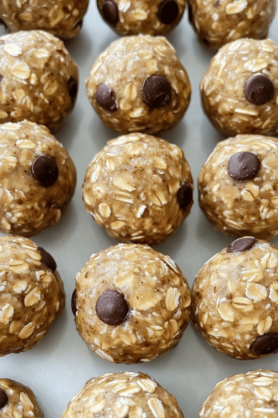 Energy Oatmeal Balls Recipe ingredients organized and measured on kitchen counter