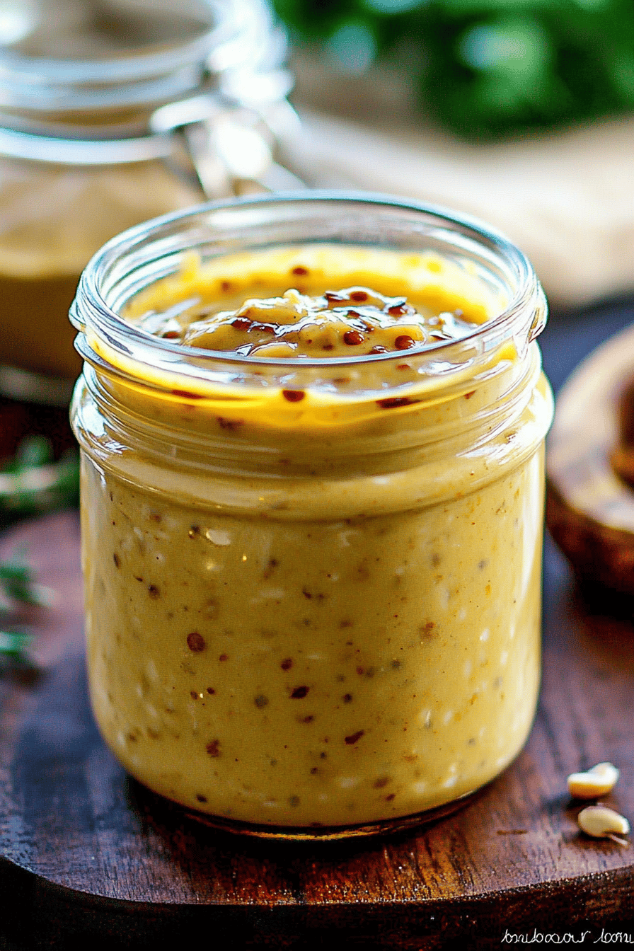 Honey Mustard Sauce Recipes ingredients organized and measured on kitchen counter