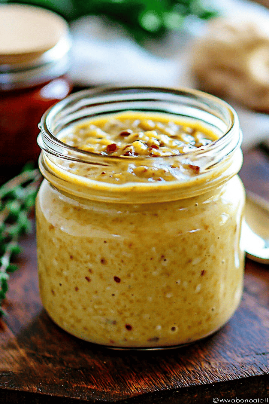 Honey Mustard Sauce Recipes slice on plate showing perfect texture and swirl pattern