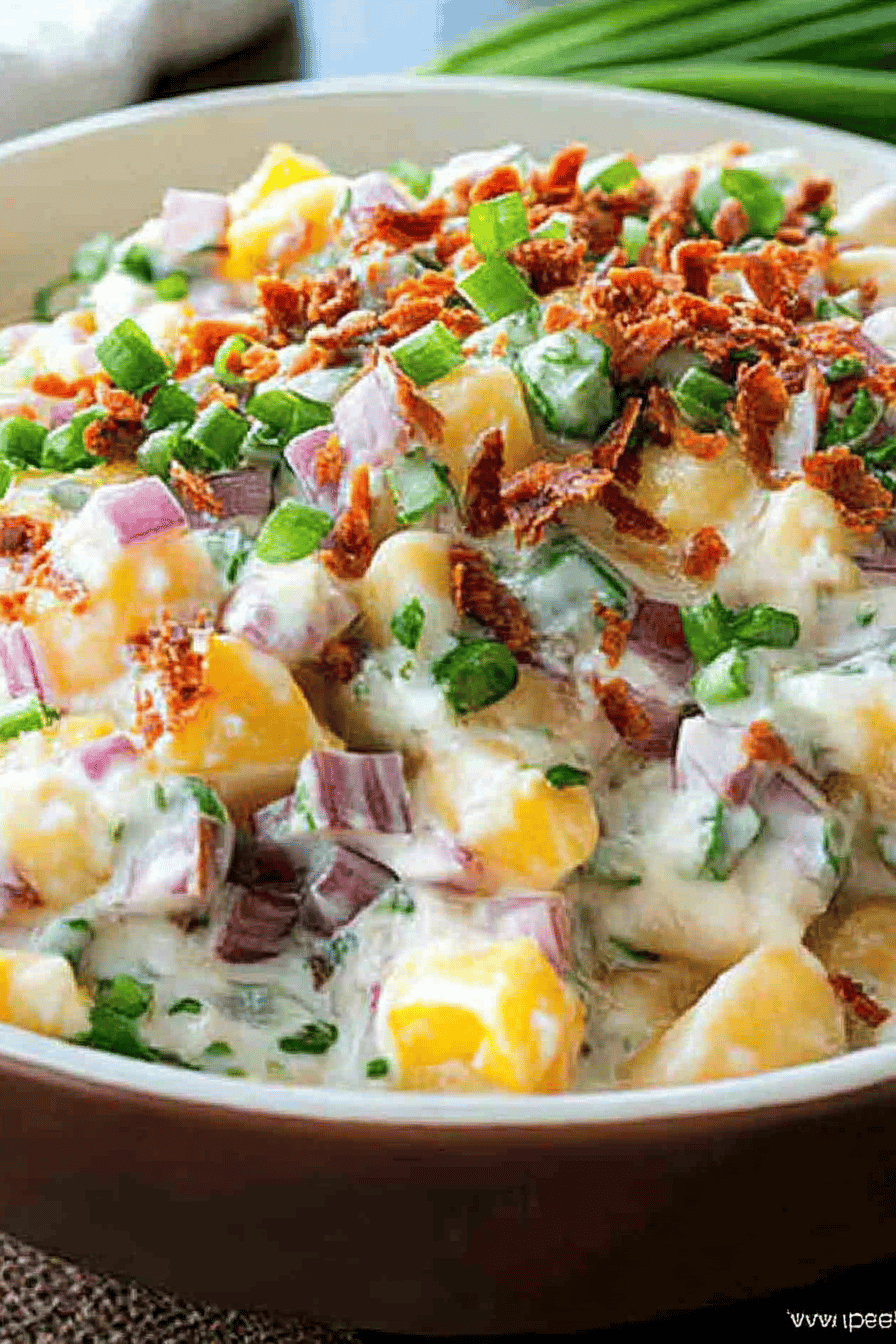 Loaded Baked Potato Salad ingredients organized and measured on kitchen counter