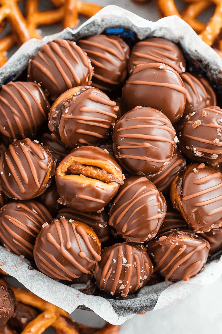 Rolo Pretzel Turtles slice on plate showing perfect texture and swirl pattern