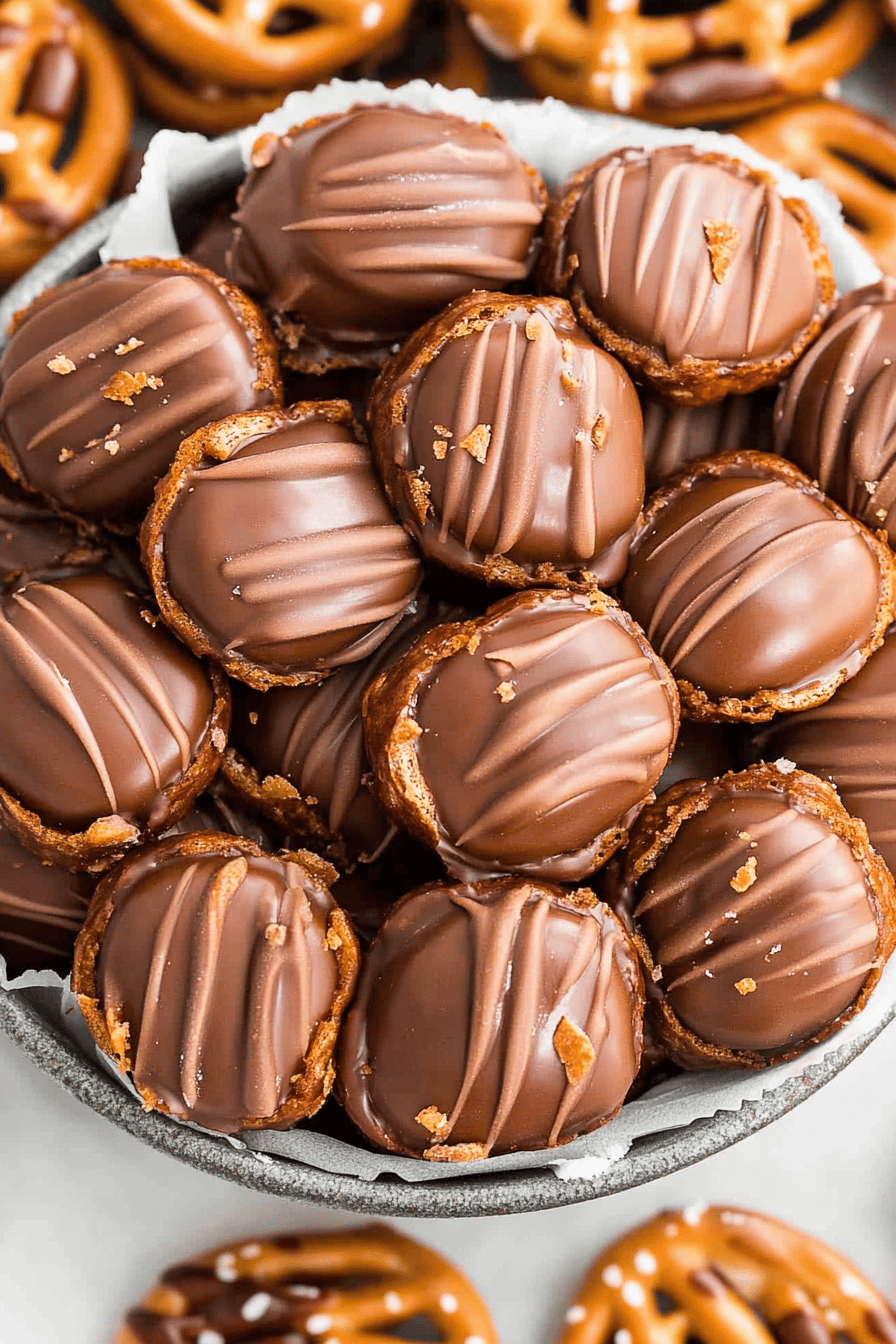 Rolo Pretzel Turtles final dish beautifully presented and ready to serve