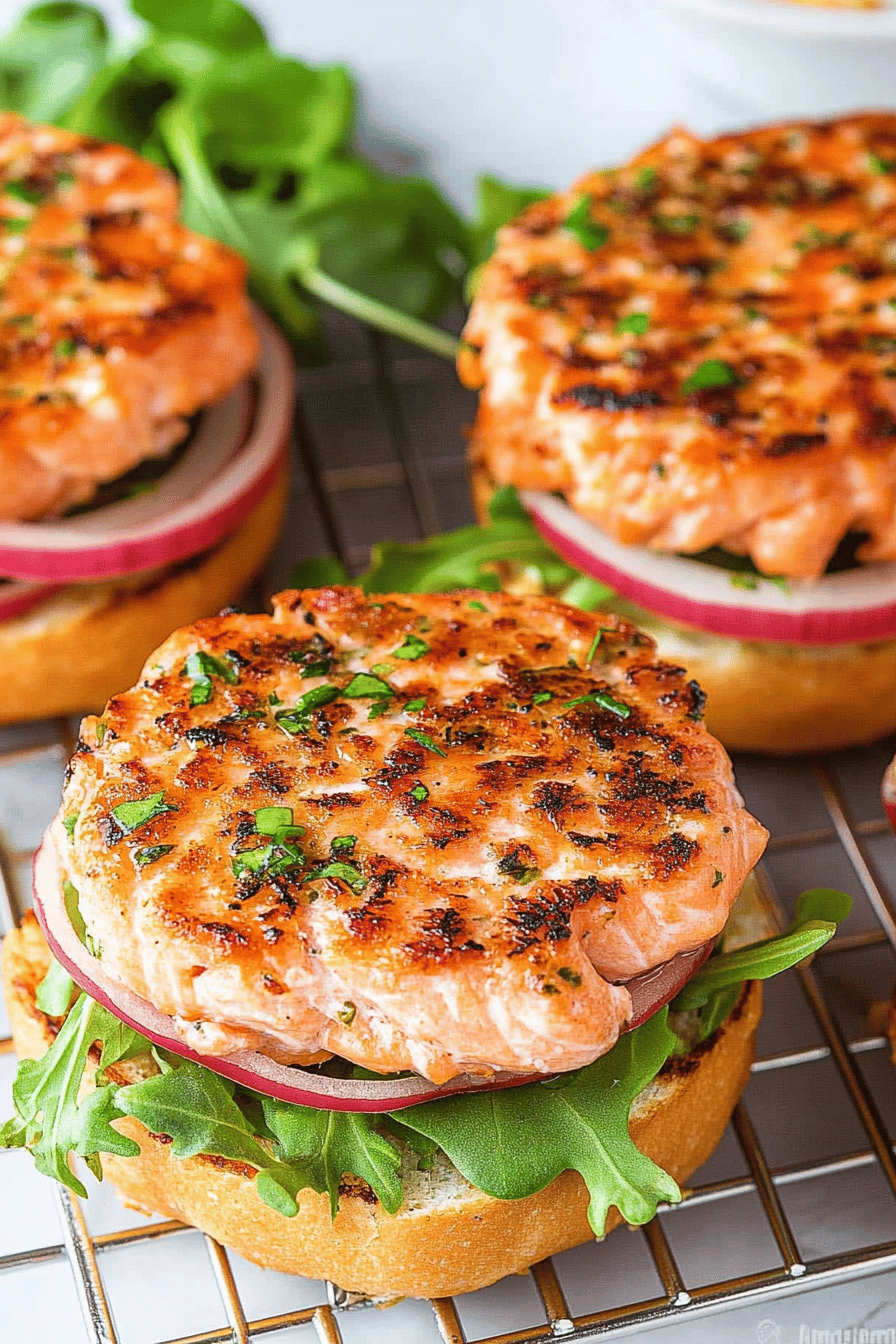 Salmon Burger Recipe ingredients organized and measured on kitchen counter