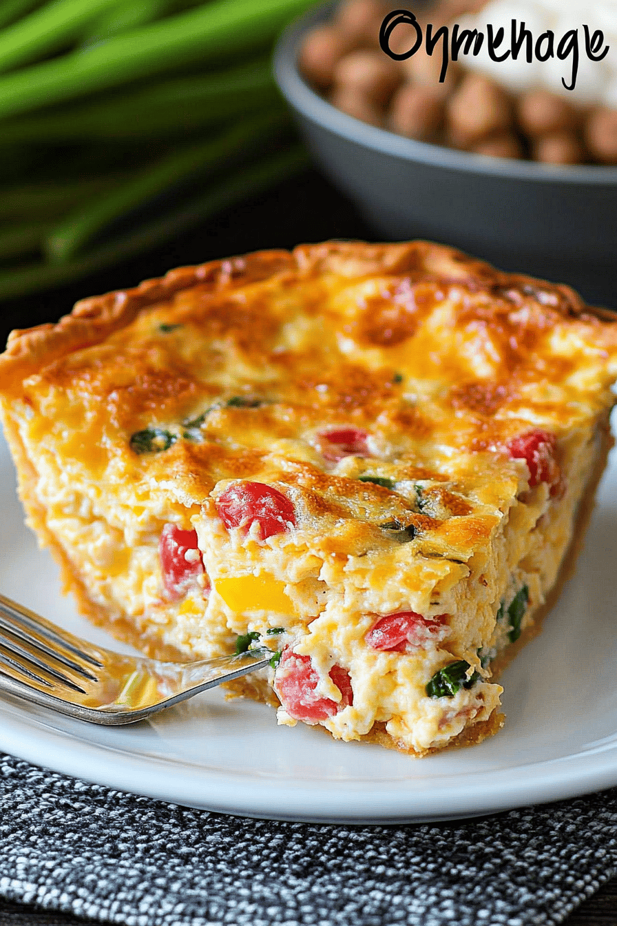 Western Omelet Quiche final dish beautifully presented and ready to serve