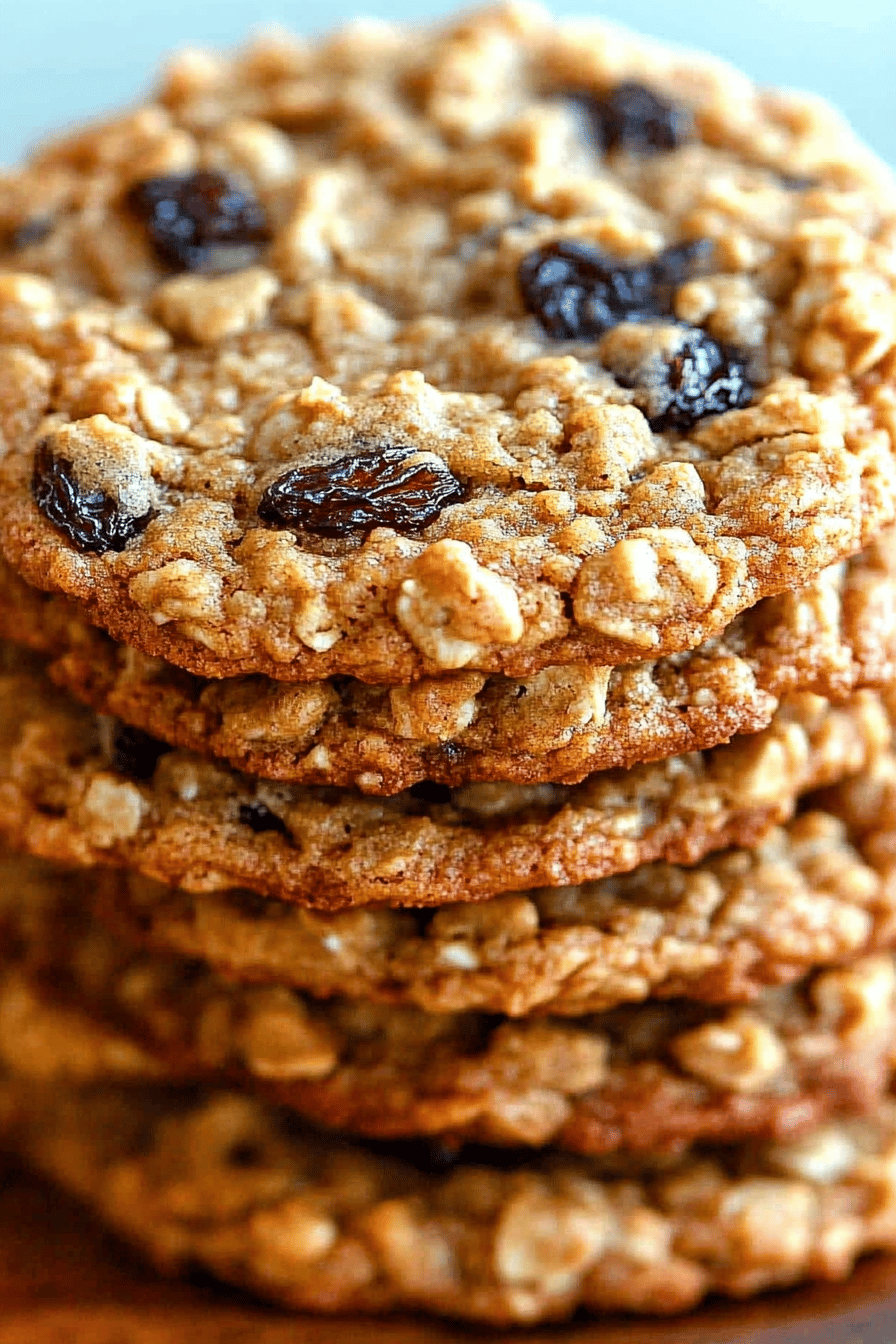 oatmeal raisin cookies slice on plate showing perfect texture and swirl pattern