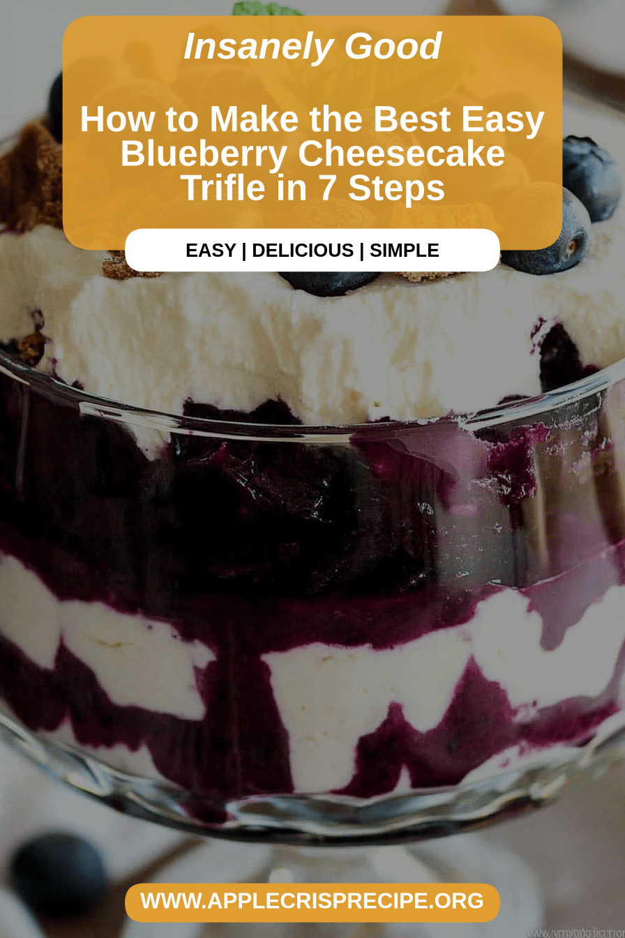 Blueberry Cheesecake Trifle final dish beautifully presented and ready to serve