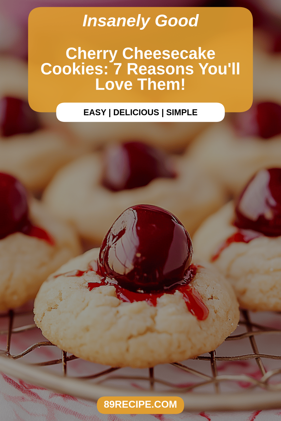 Cherry cheesecake cookies final dish beautifully presented and ready to serve