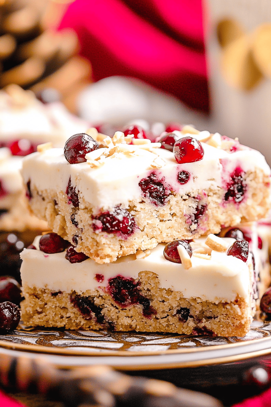 Cranberry bliss bars ingredients organized and measured on kitchen counter
