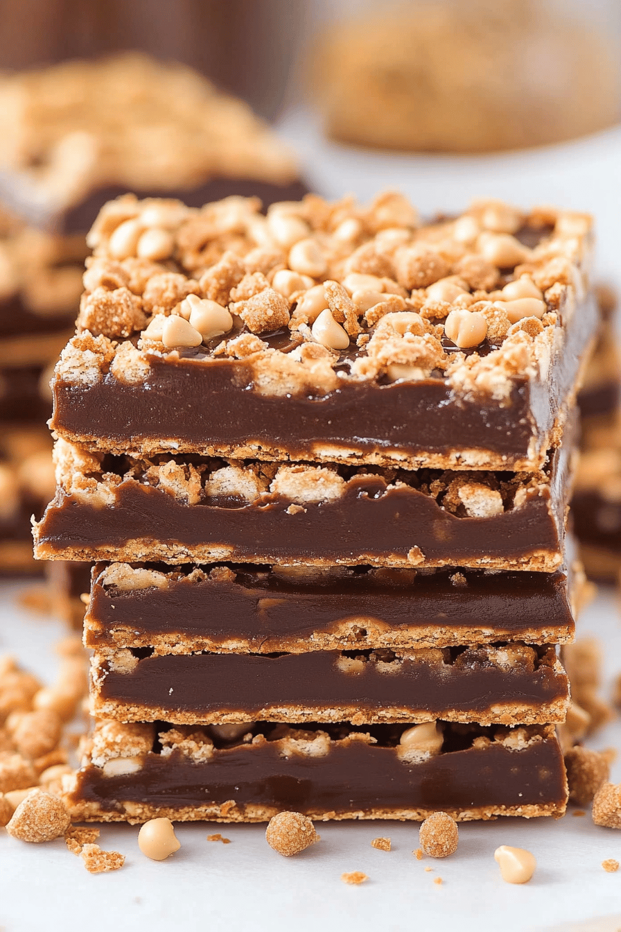 Graham Cracker Toffee slice on plate showing perfect texture and swirl pattern