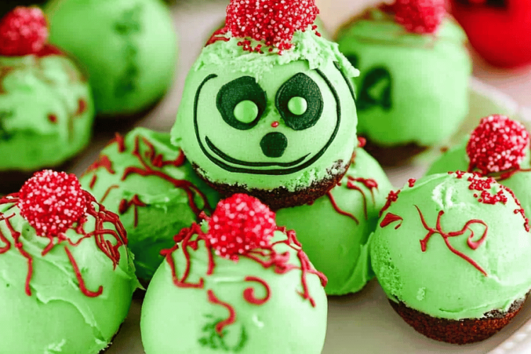 Grinch cake balls