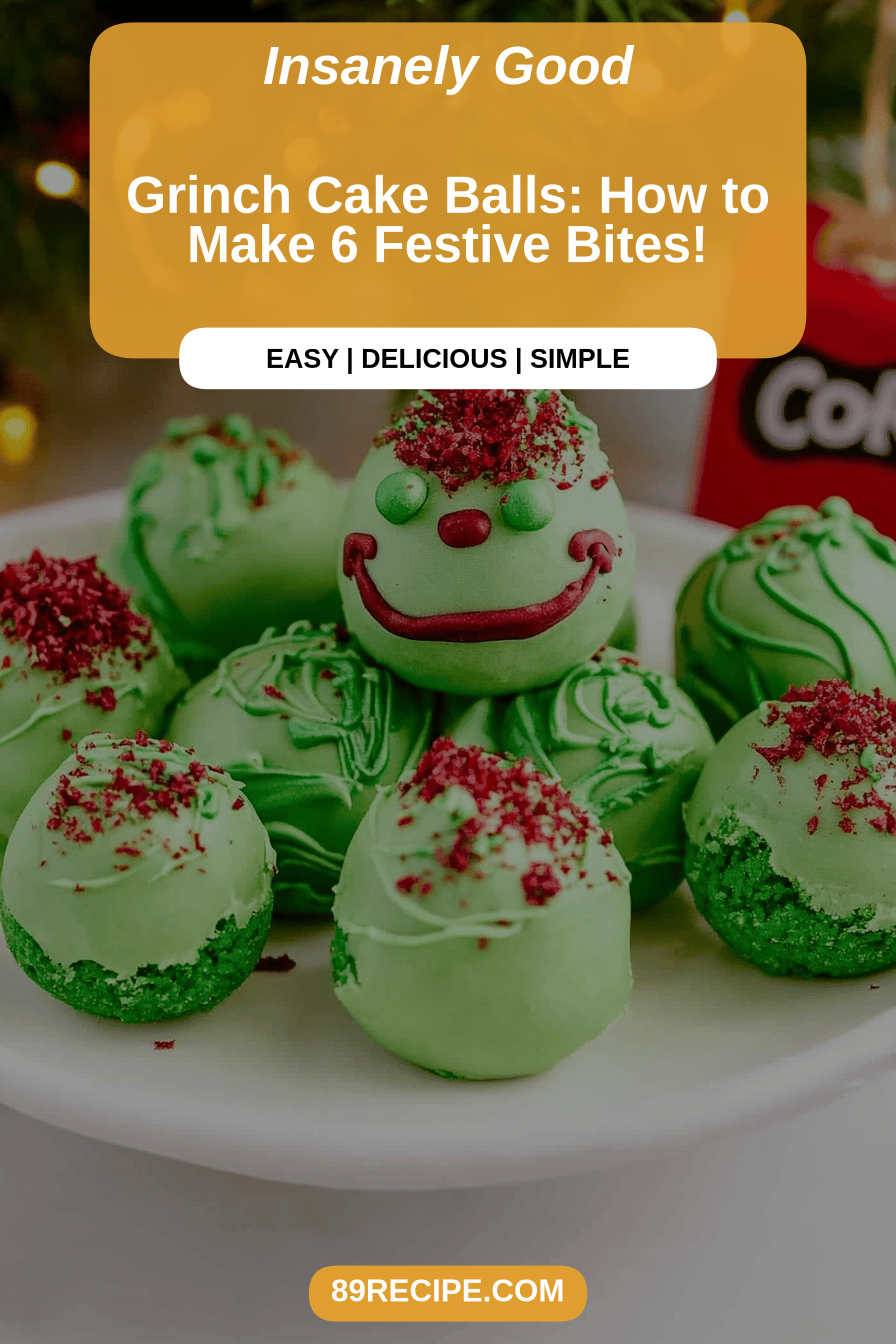 Grinch cake balls final dish beautifully presented and ready to serve