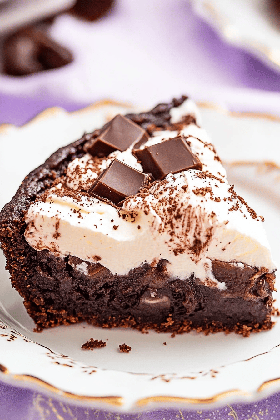 Mississippi mud pie slice on plate showing perfect texture and swirl pattern
