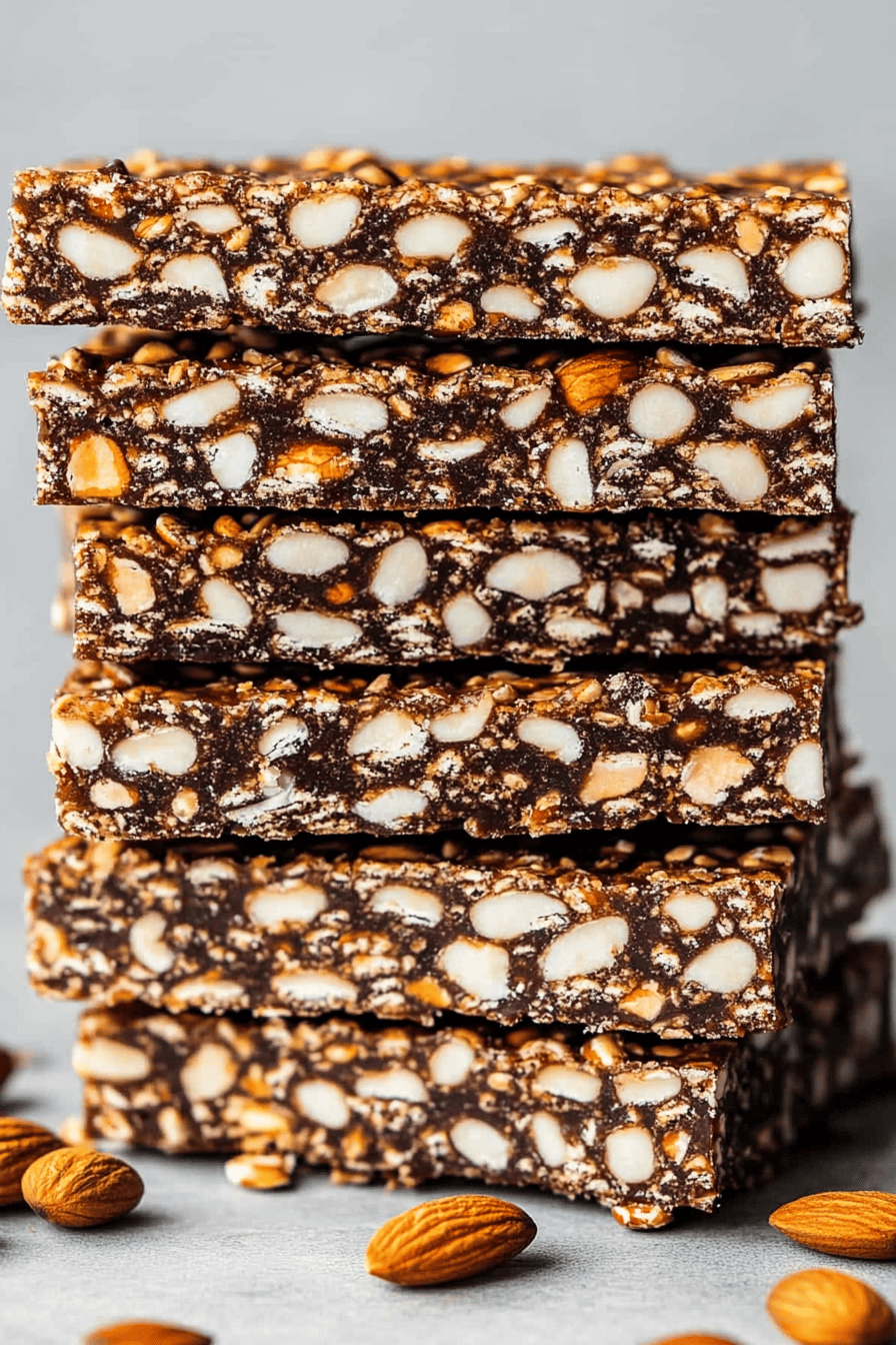 Nut bars ingredients organized and measured on kitchen counter
