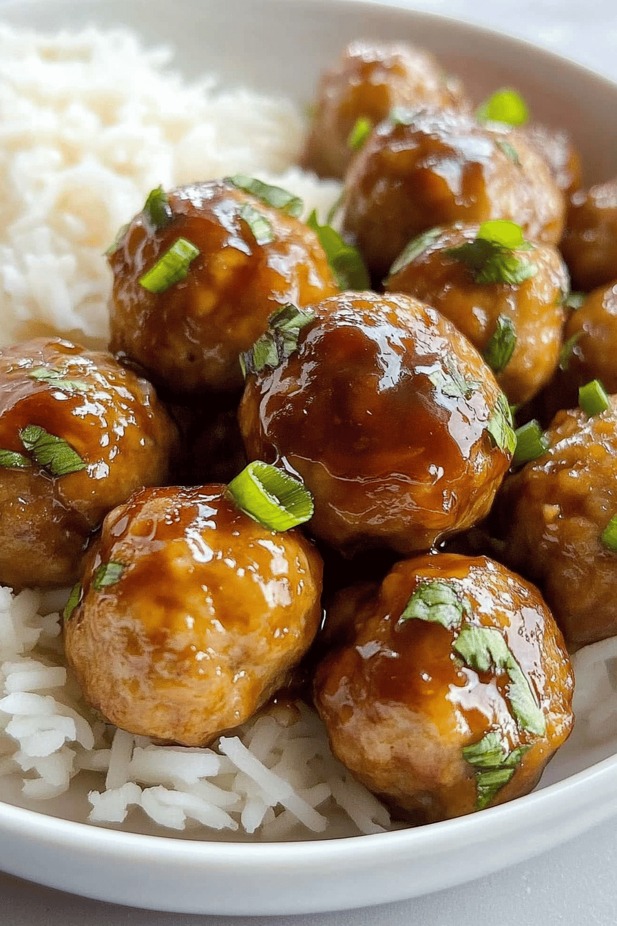 Pineapple Teriyaki Chicken Meatballs ingredients organized and measured on kitchen counter