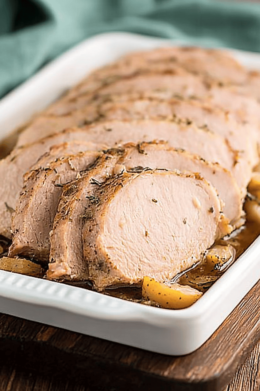 Pork roast ingredients organized and measured on kitchen counter