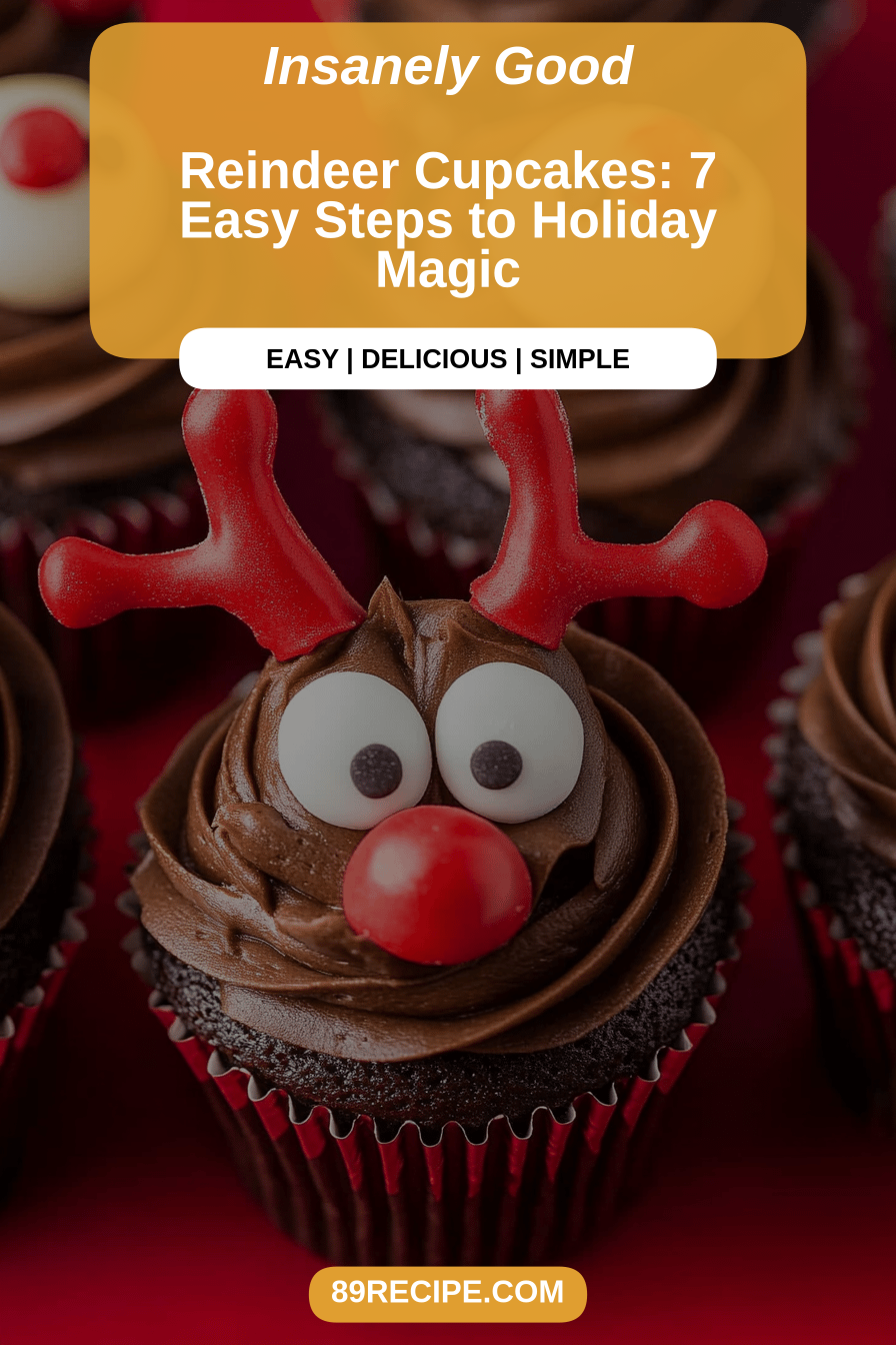 Reindeer cupcakes final dish beautifully presented and ready to serve