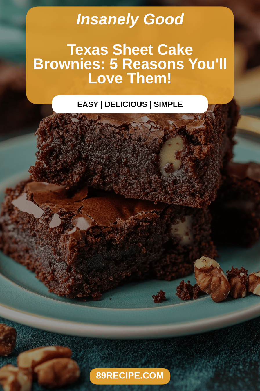 Texas Sheet Cake Brownies final dish beautifully presented and ready to serve