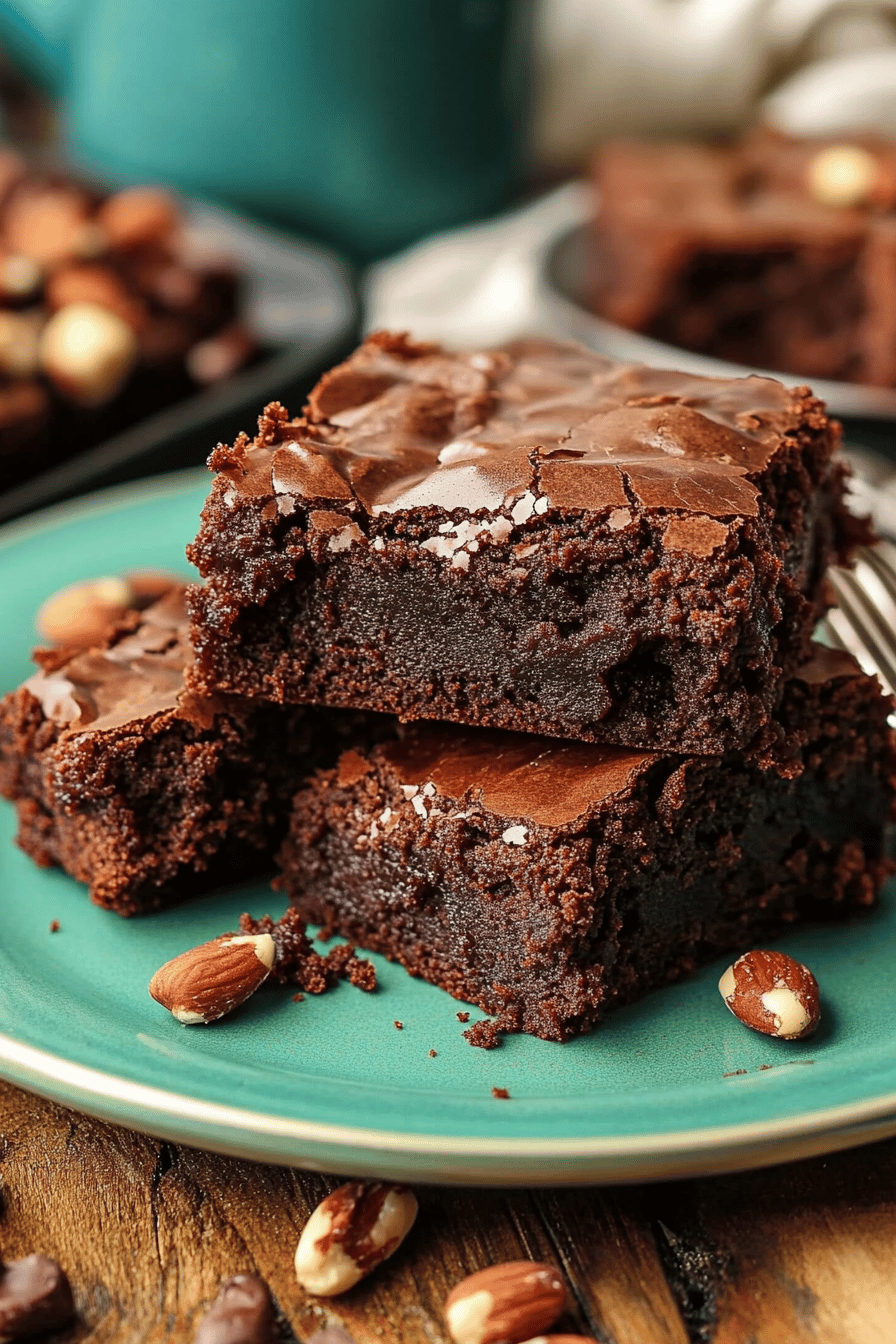 Texas Sheet Cake Brownies slice on plate showing perfect texture and swirl pattern