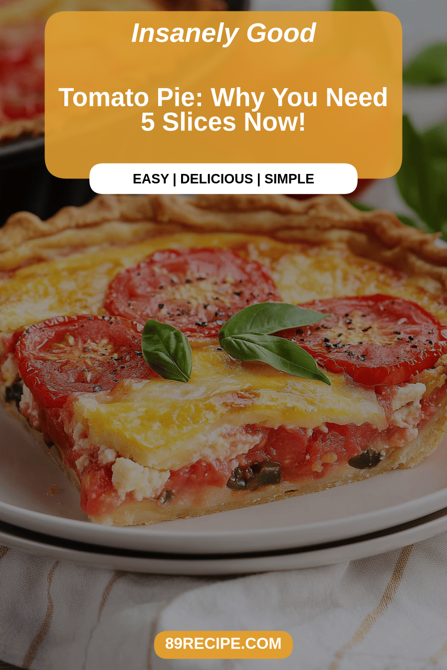 Tomato pie final dish beautifully presented and ready to serve