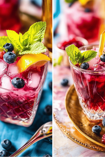 blueberry whiskey smash
