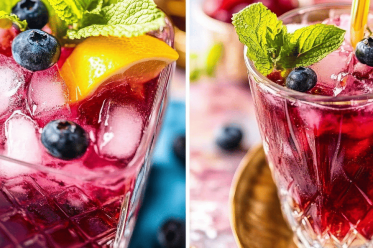 blueberry whiskey smash