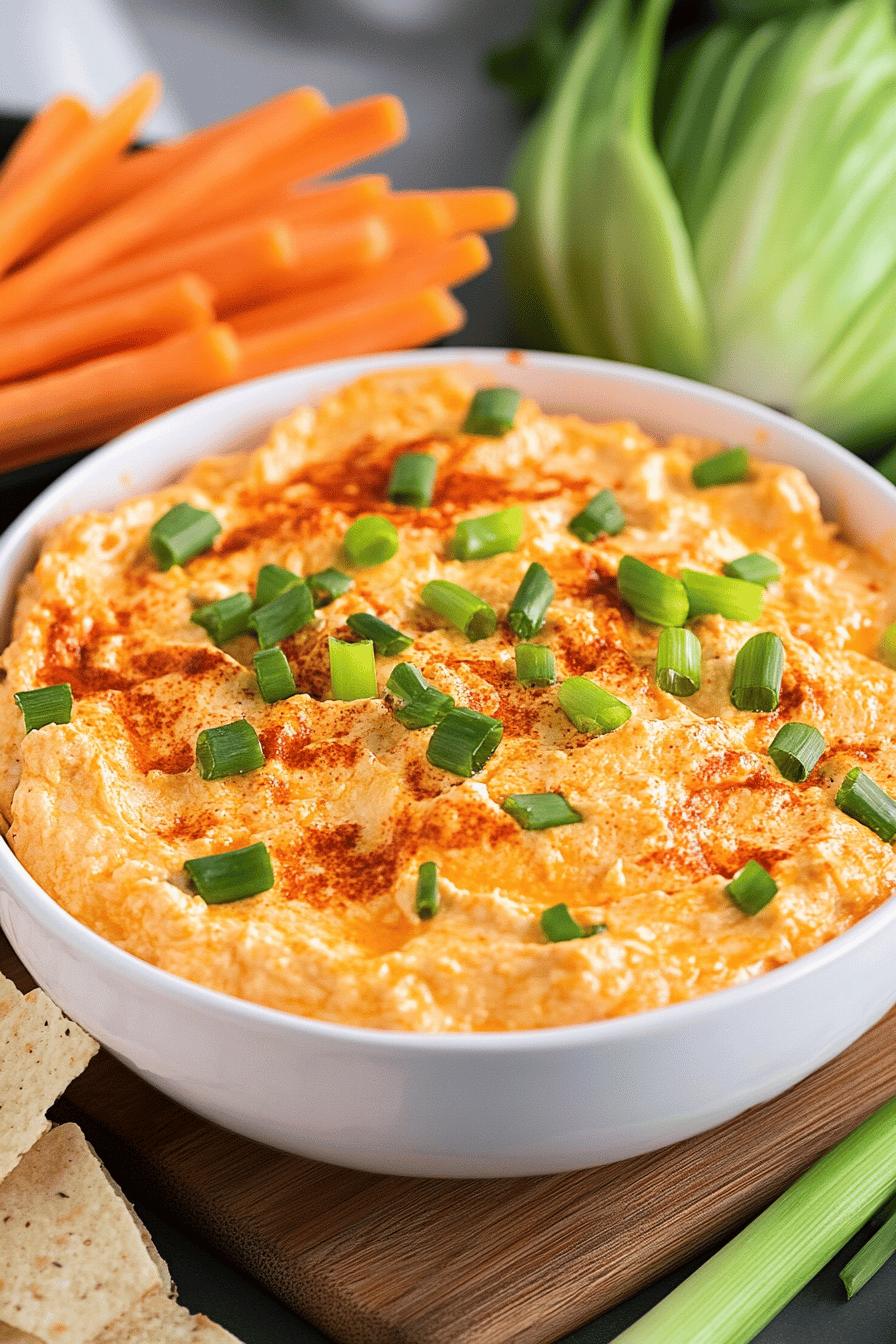 buffalo chicken dip slice on plate showing perfect texture and swirl pattern