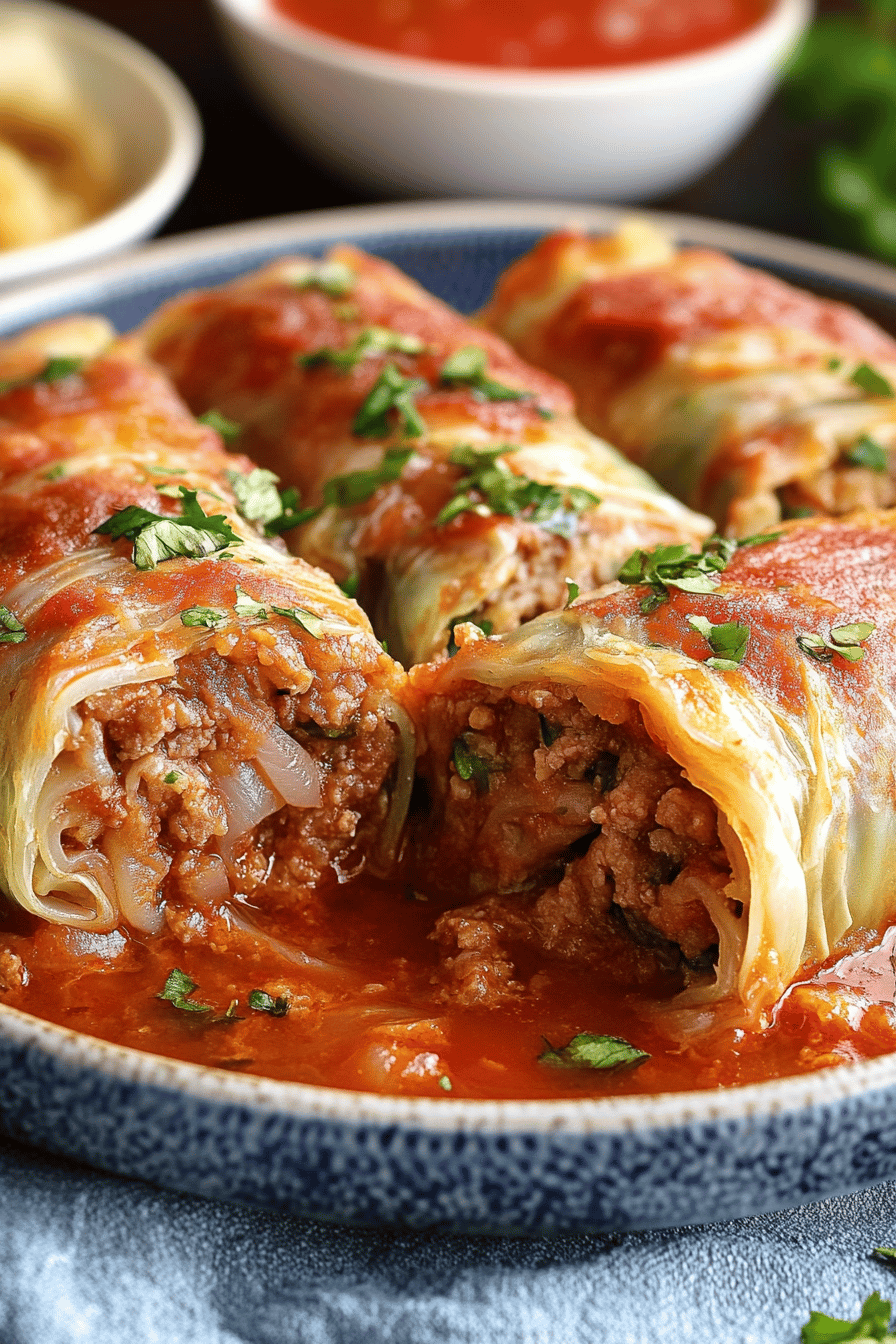 cabbage rolls ingredients organized and measured on kitchen counter