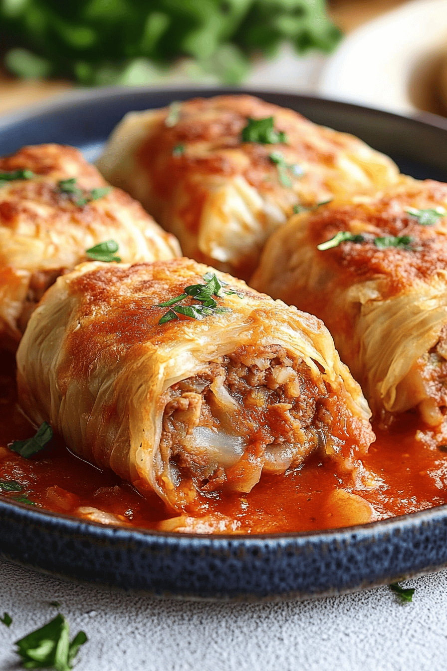 cabbage rolls slice on plate showing perfect texture and swirl pattern