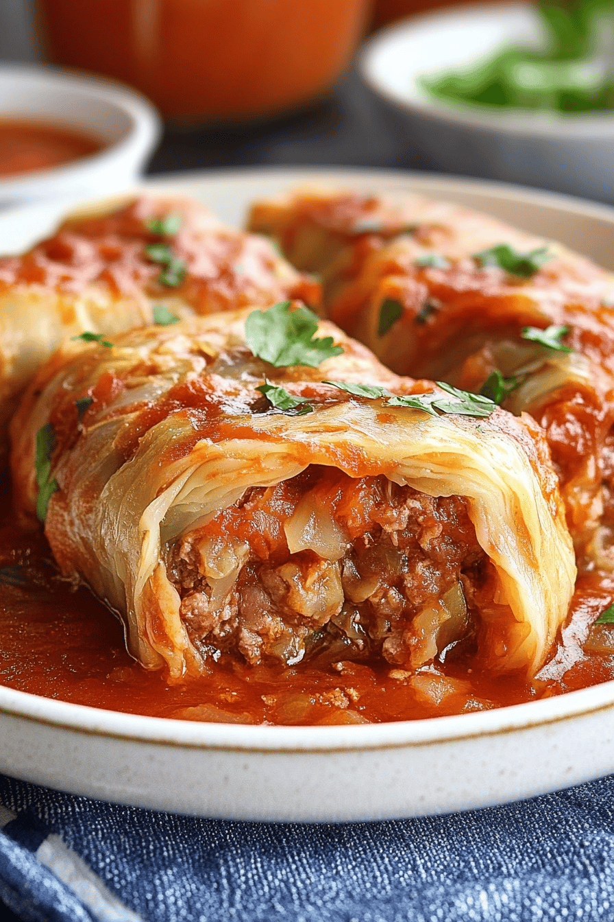 cabbage rolls ingredients organized and measured on kitchen counter