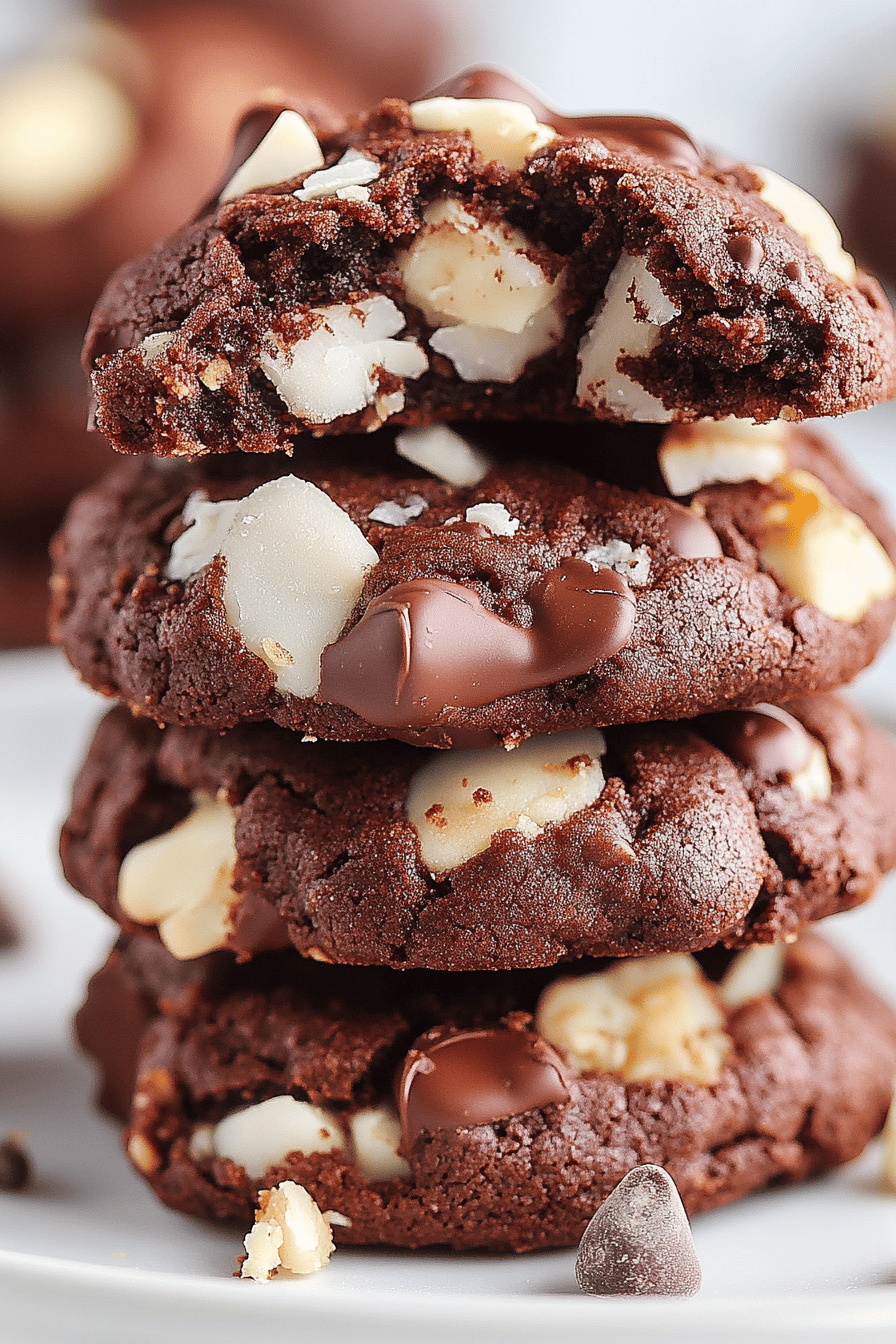 chocolate coconut cookies slice on plate showing perfect texture and swirl pattern