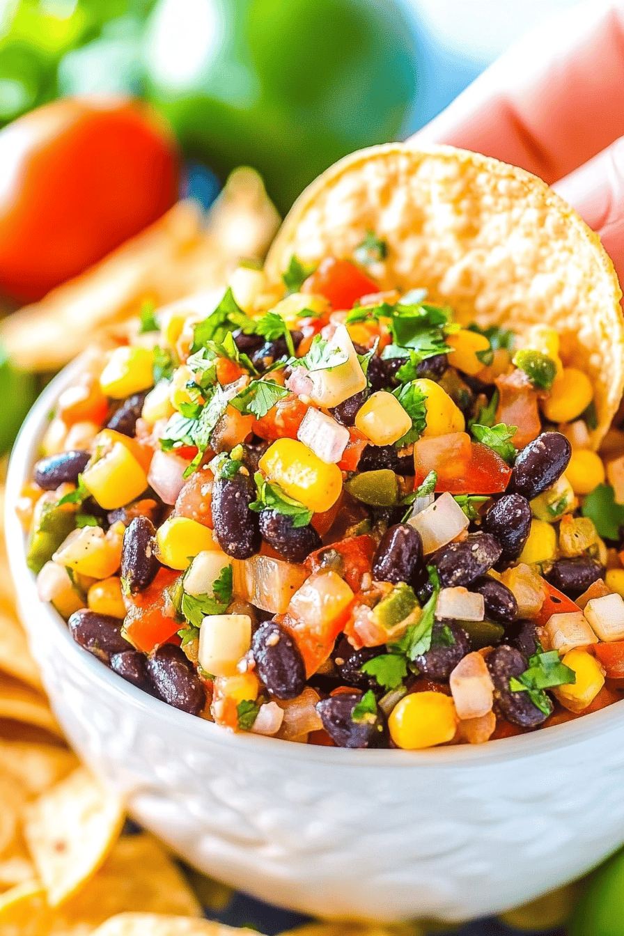 cowboy caviar ingredients organized and measured on kitchen counter