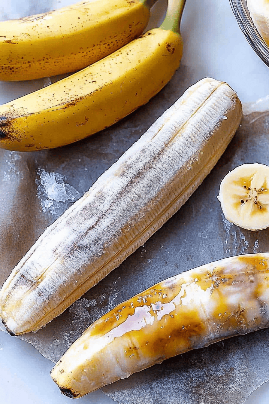 freeze bananas ingredients organized and measured on kitchen counter