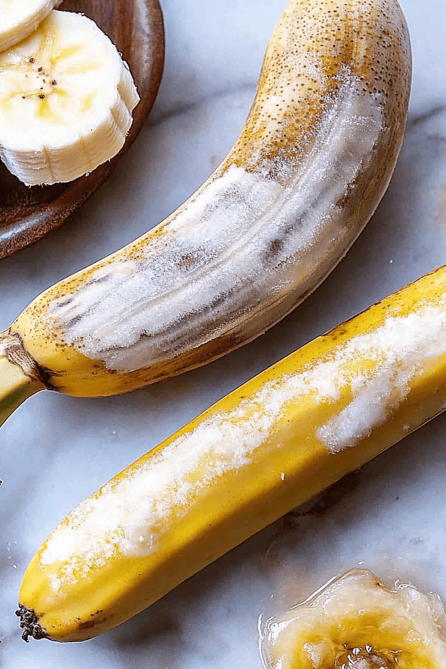 freeze bananas slice on plate showing perfect texture and swirl pattern