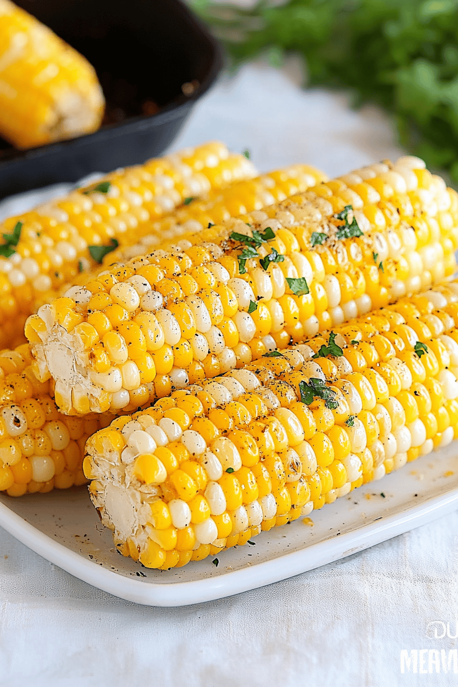 grilled corn slice on plate showing perfect texture and swirl pattern
