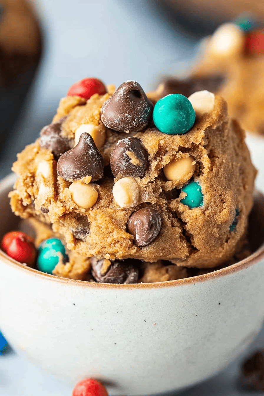 protein cookie dough ingredients organized and measured on kitchen counter