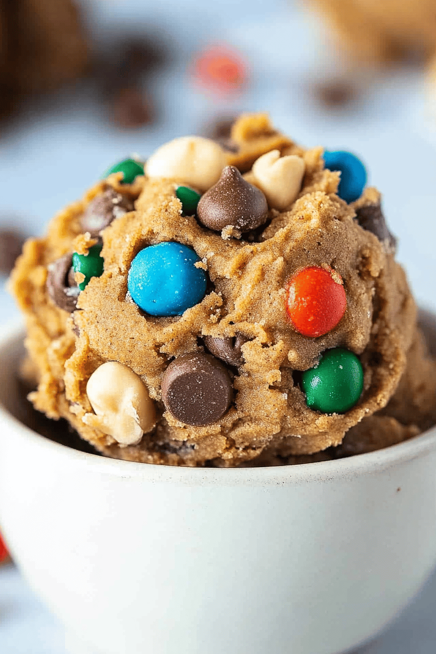 protein cookie dough slice on plate showing perfect texture and swirl pattern