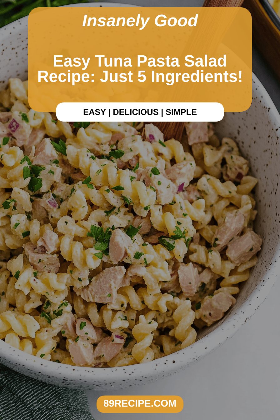 tuna pasta salad final dish beautifully presented and ready to serve